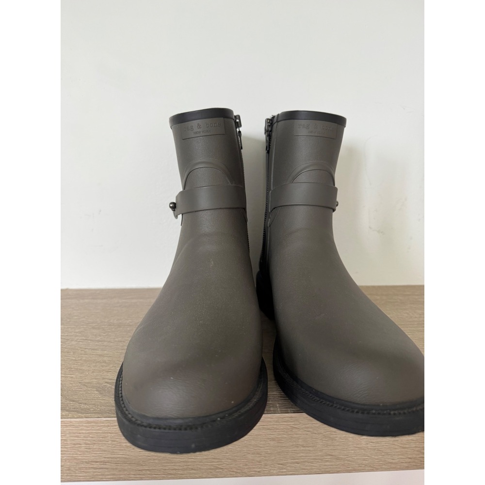 Rag & Bone Moto Rain Boots Smoke Ankle Booties Size 41 - Picture 4 of 12